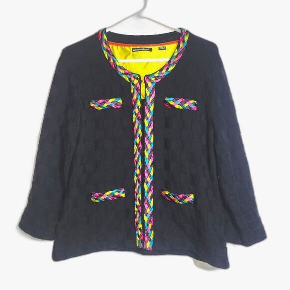 Michael Simon Colorful Cashmere Blend Cardigan Sweater XL - Picture 1 of 11